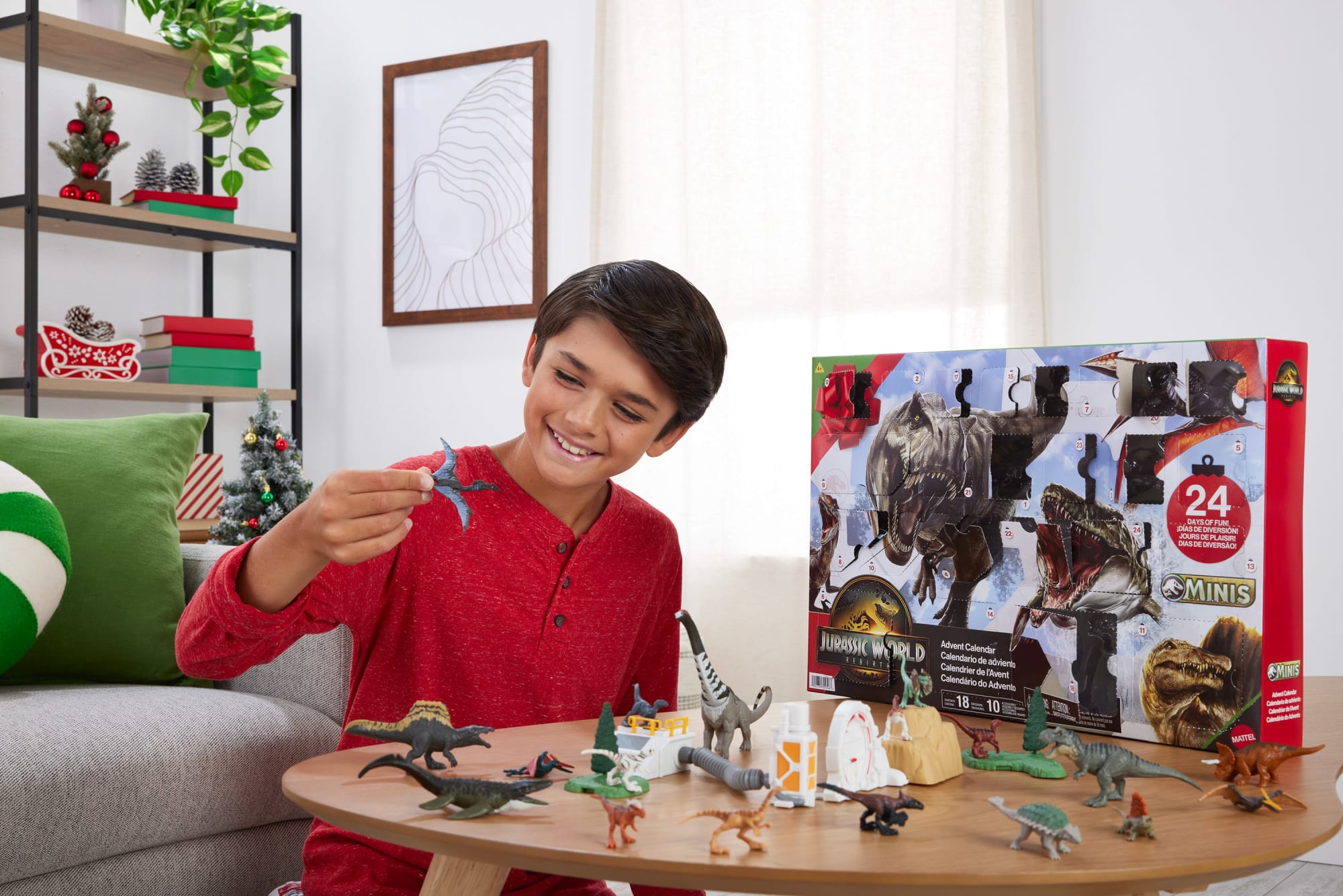 Jurassic World Rebirth 2025 Advent Calendar With 24 Days Of Dinosaur Related Toy Surprises, 18 Dinos
