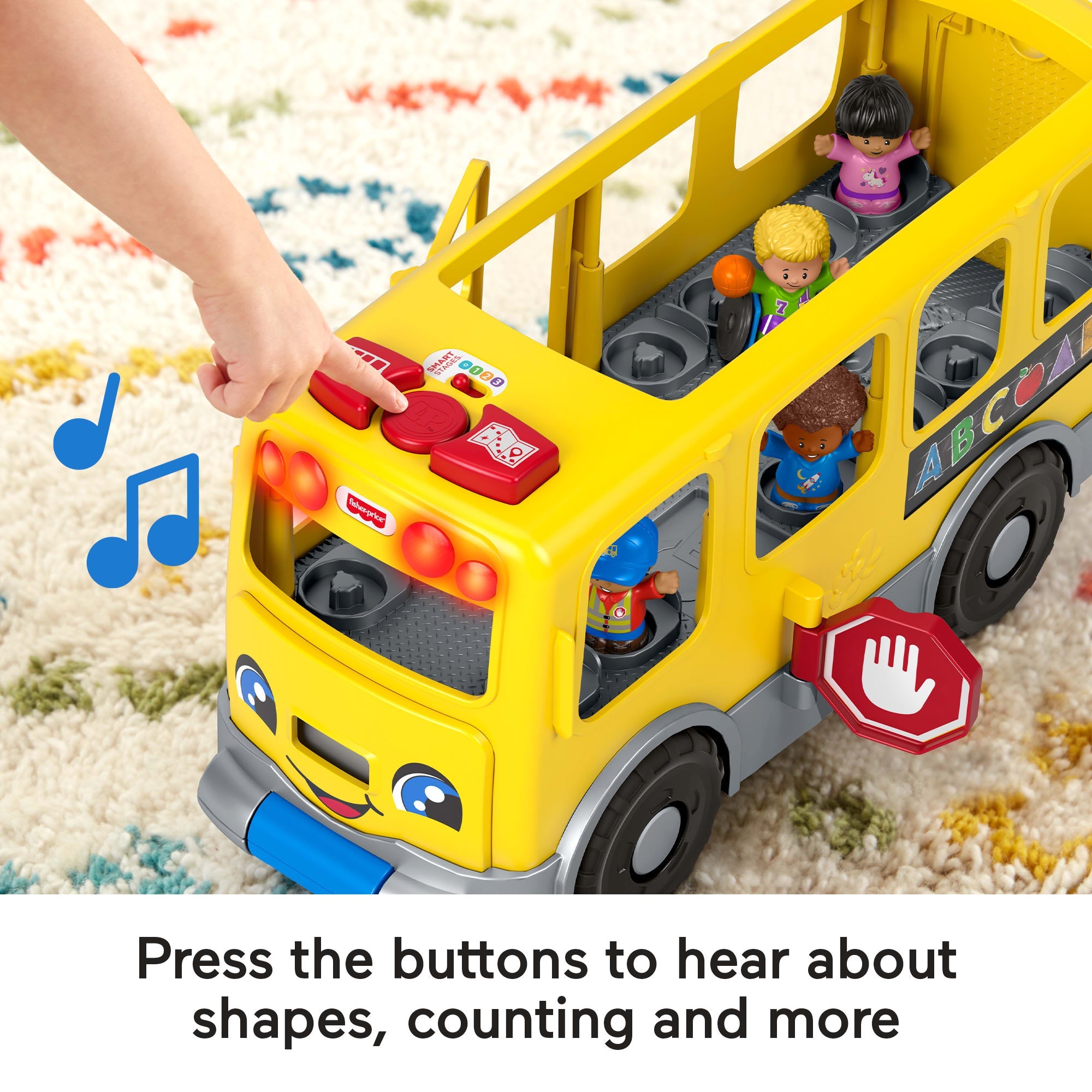 Fisher-Price Little People Big Yellow School Bus, Musical Pull Toy