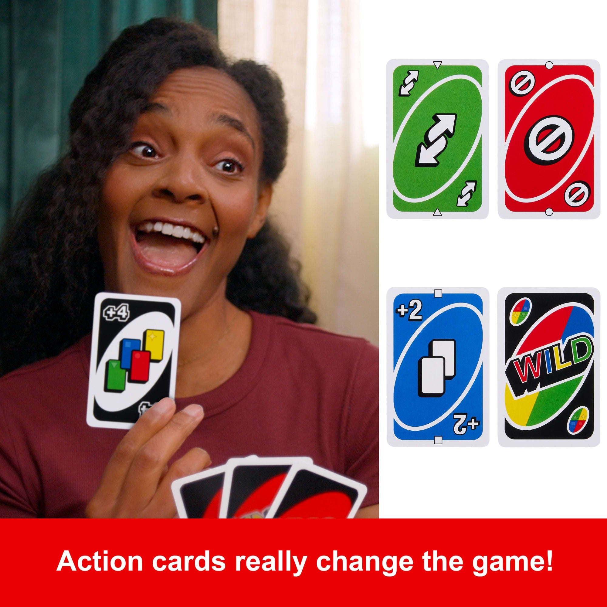 UNO Card Game For Kid, Adult & Family Night & Parties, Color Blind Accessible & Customizable Cards