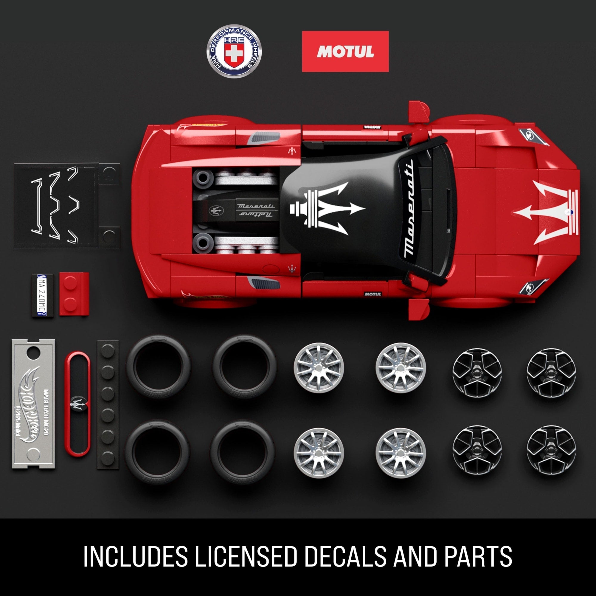 Mattel Brick Shop Hot Wheels Maserati Mc20 Building Toy Kit (250 Pieces), For Collectors