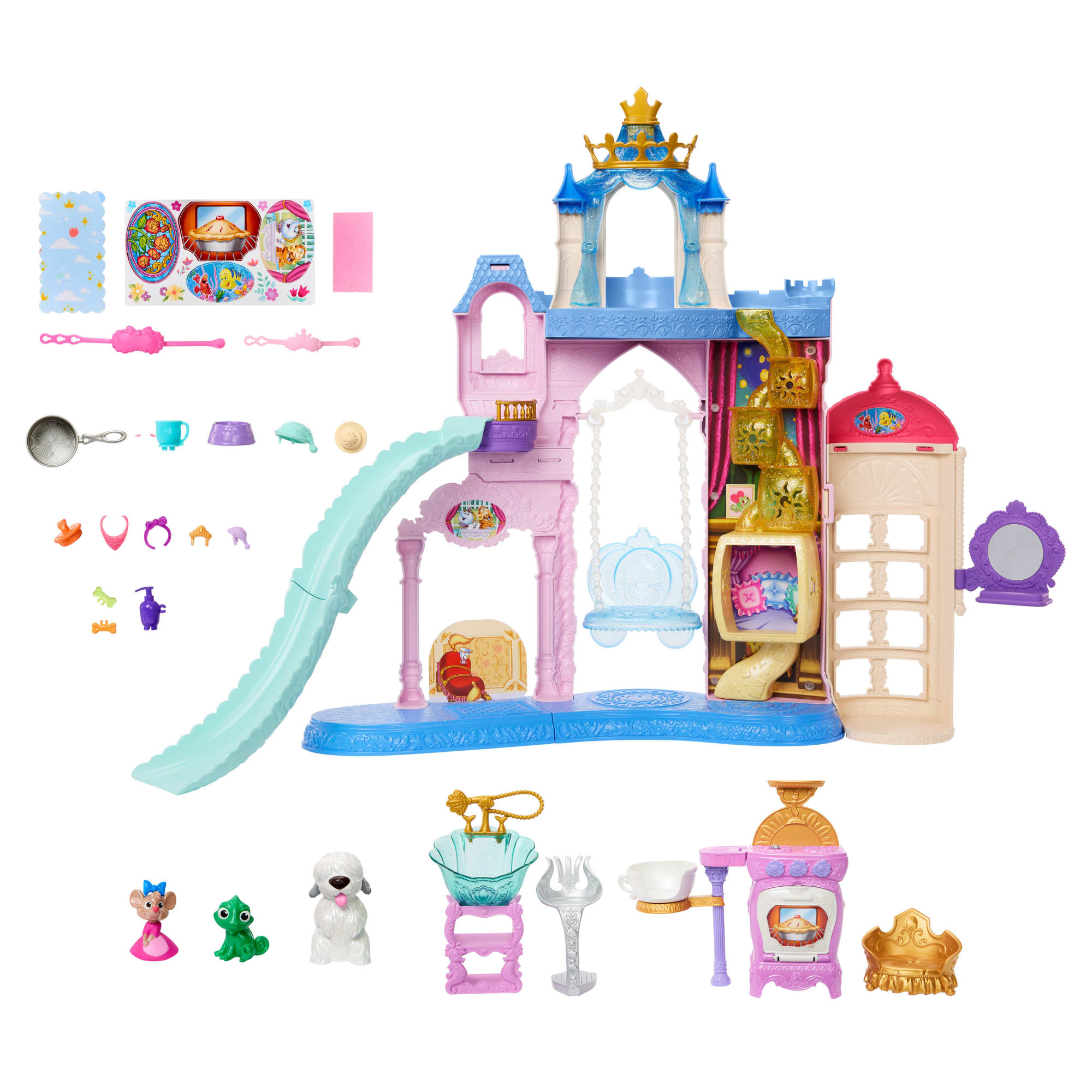 Disney Princess Pet Palace Playset With 7 Play Areas, 3 Animal Friends & 20+ Furniture & Accy