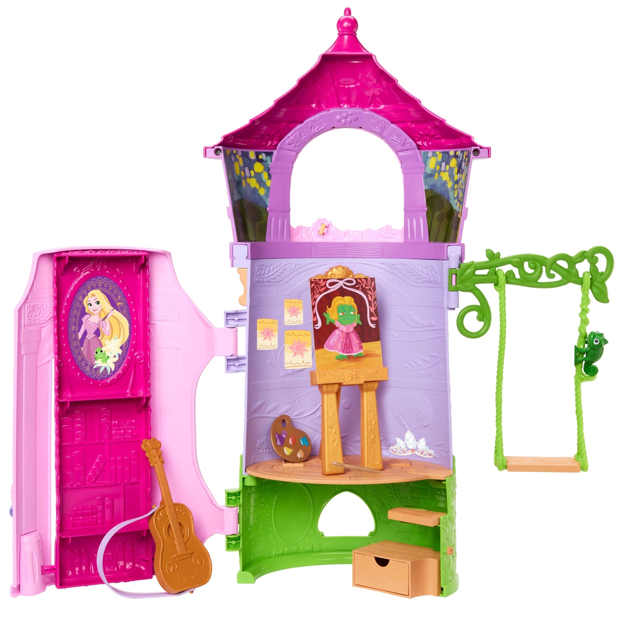 Disney Princess Enchanted Stories Rapunzel's Tower Playset With 6 Play Areas, Pascal Figure & 5 Accy