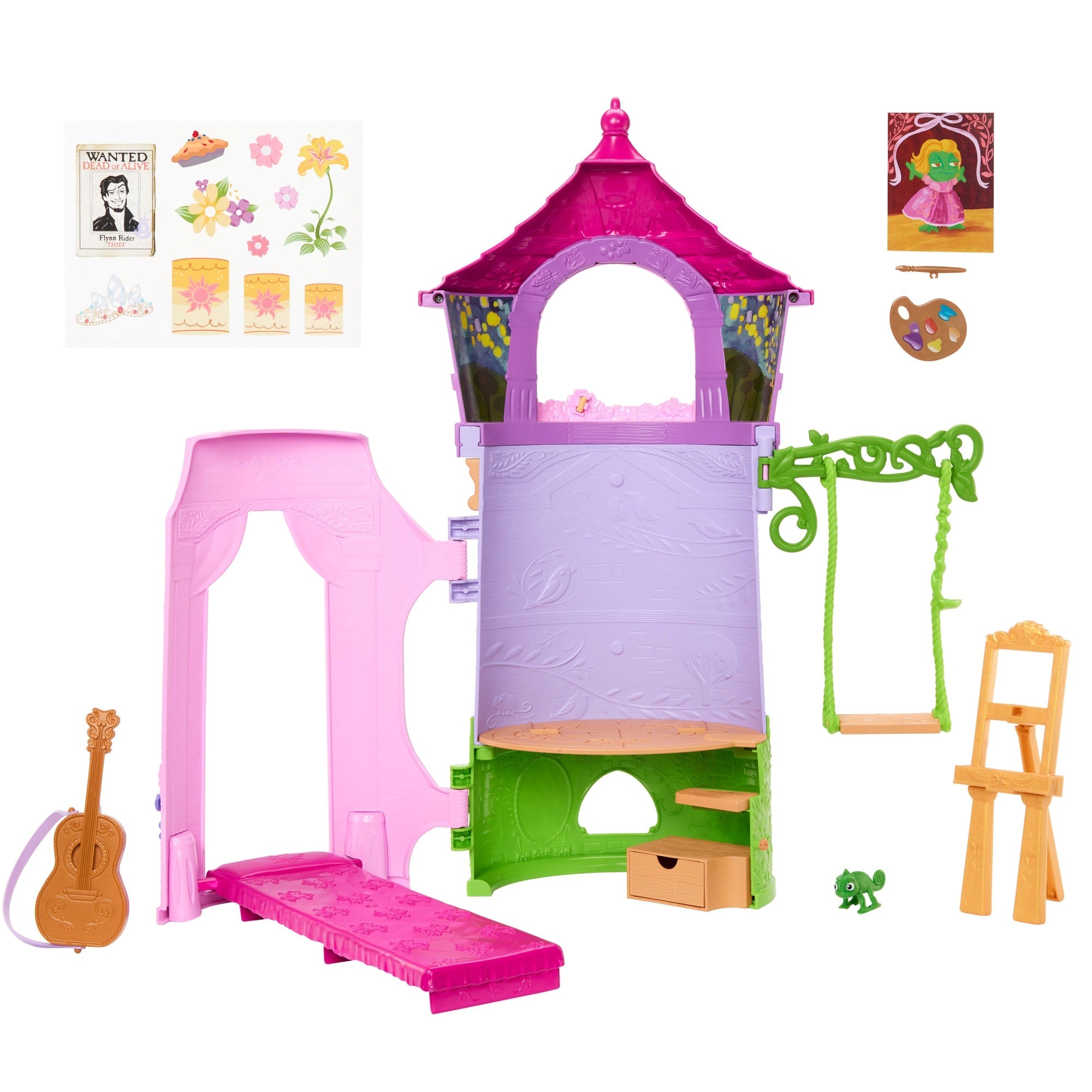Disney Princess Enchanted Stories Rapunzel's Tower Playset With 6 Play Areas, Pascal Figure & 5 Accy