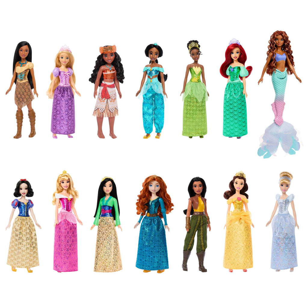 Disney Princess Fashion Dolls With Sparkling Outfits And Accessories, inspired By Disney Movies