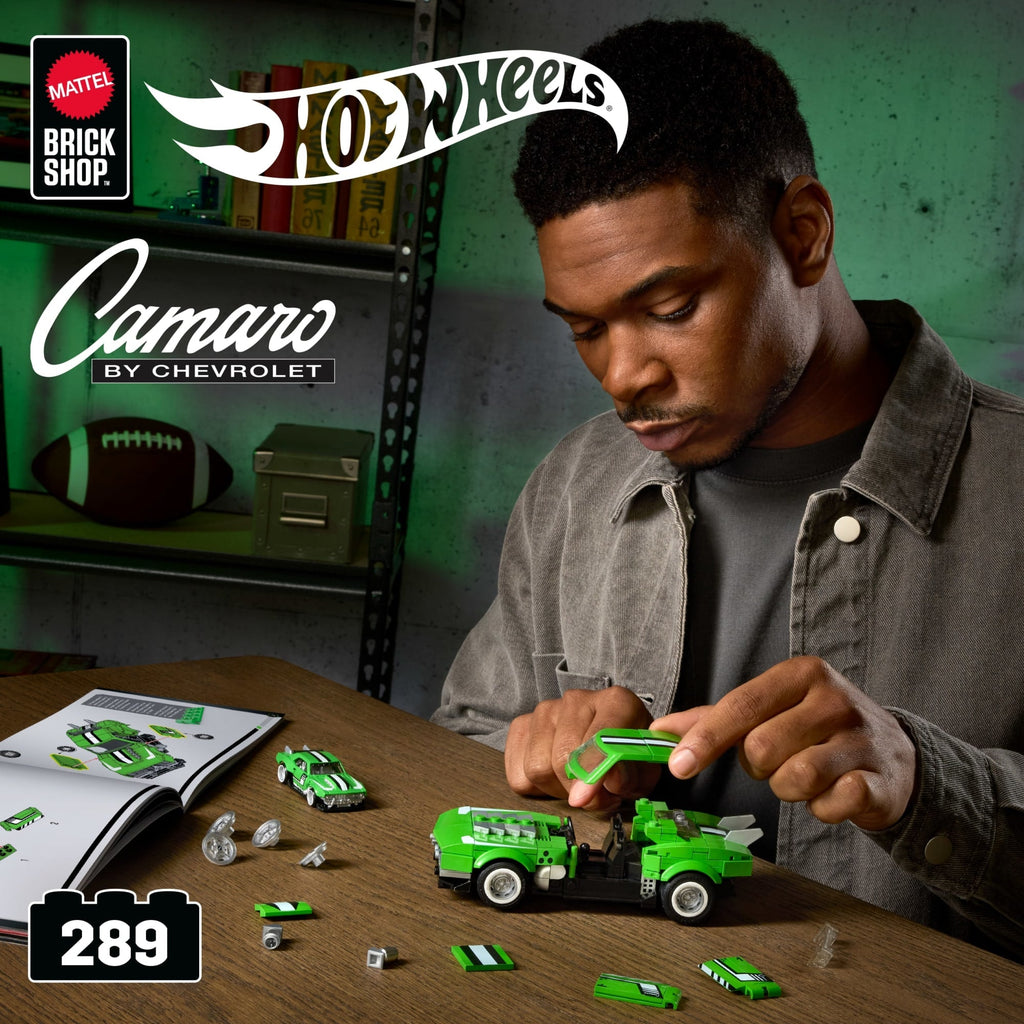Mattel Brick Shop Hot Wheels Custom ’68 Camaro Building Toy Kit (289 Pieces), For Collectors