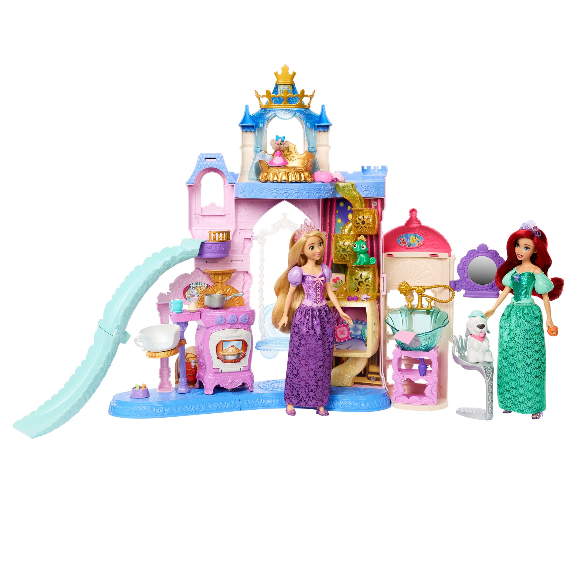 Disney Princess Pet Palace Playset With 7 Play Areas, 3 Animal Friends & 20+ Furniture & Accy