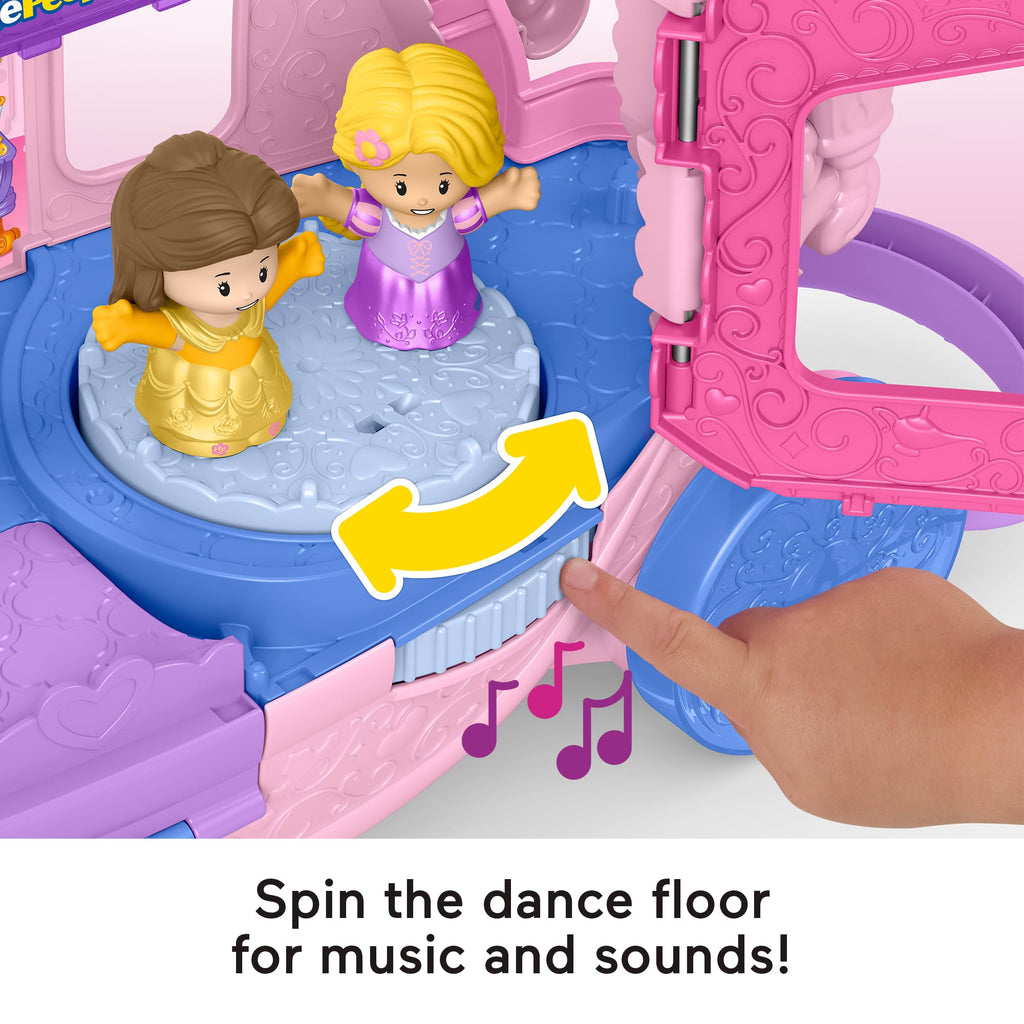 Fisher-Price Little People Disney Princess Pull-Along Musical Carriage Toddler Toy With 2 Figures