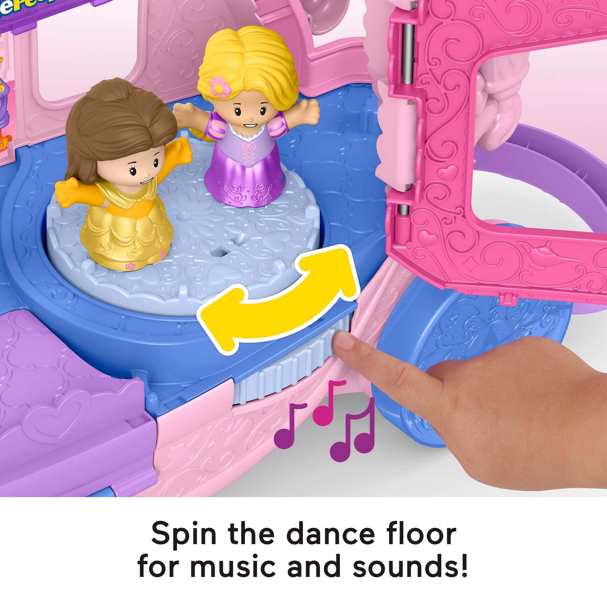 Fisher-Price Little People Disney Princess Pull-Along Musical Carriage Toddler Toy With 2 Figures