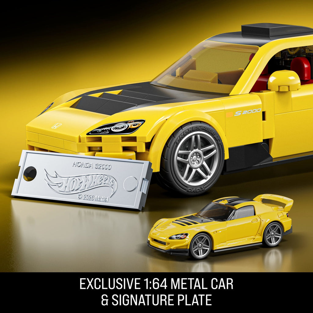 Mattel Brick Shop Hot Wheels ’07 Honda S2000 Building Toy Kit (257 Pieces), For Collectors
