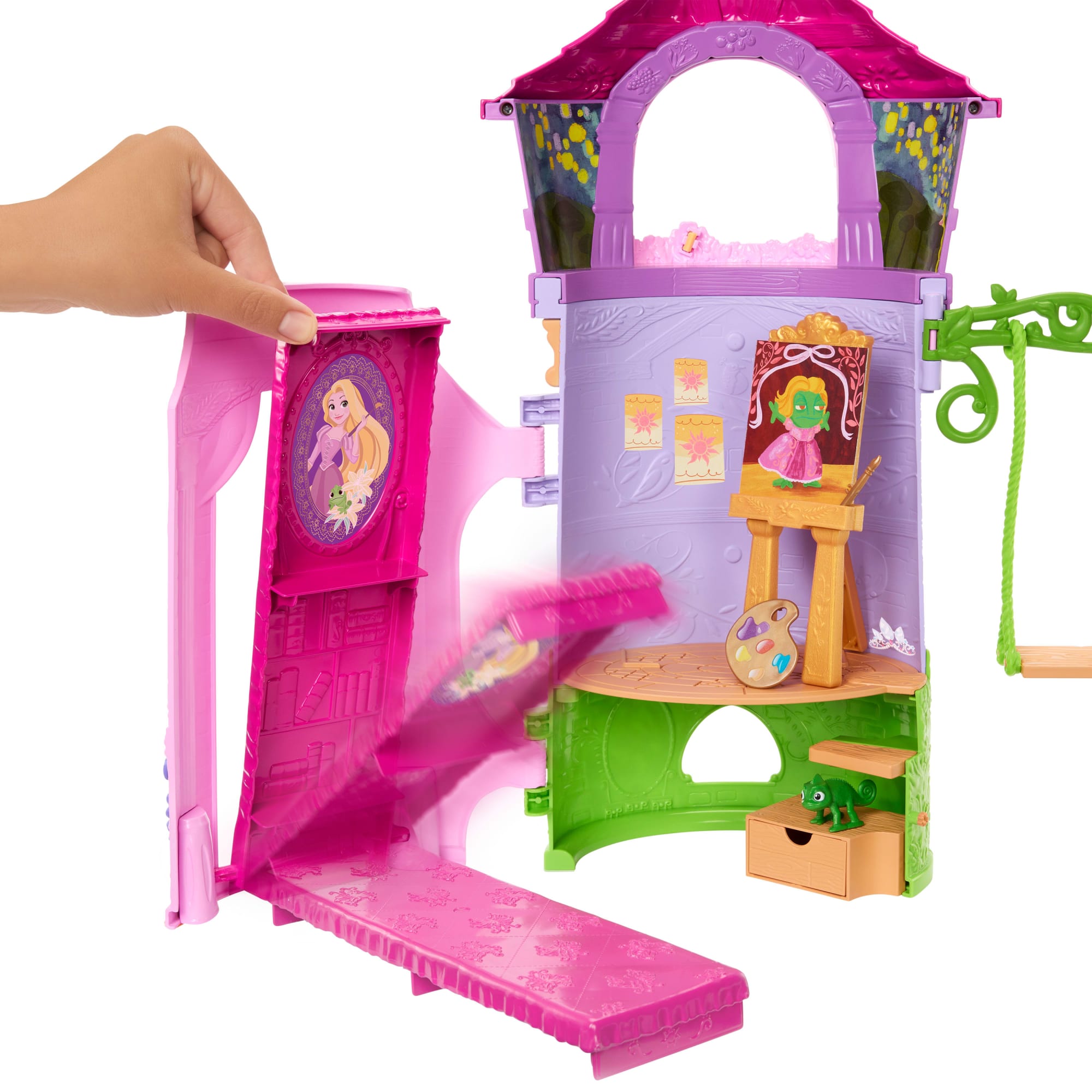 Disney Princess Enchanted Stories Rapunzel's Tower Playset With 6 Play Areas, Pascal Figure & 5 Accy