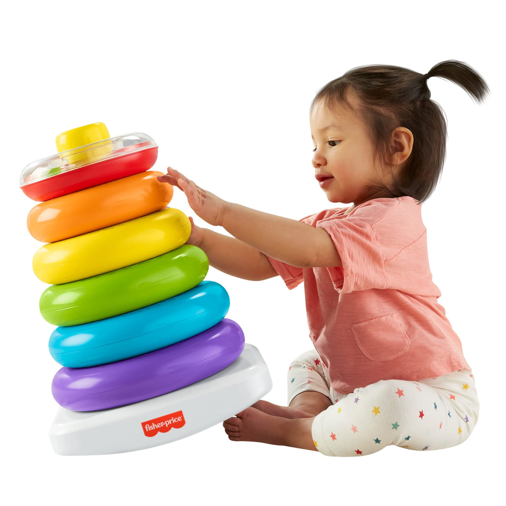 Fisher-Price Giant Rock-A-Stack Baby Toy, Ring Stacking Toy For Infants And Toddlers, 14+ Inches Tall