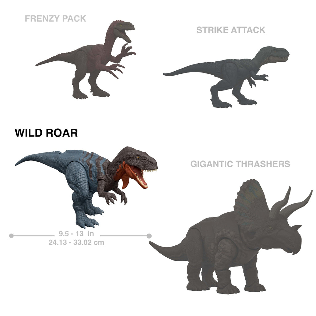 Jurassic World Wild Roar Afrovenator Dinosaur Action Figure Toy, Attack & Light & Sound, Scan Code