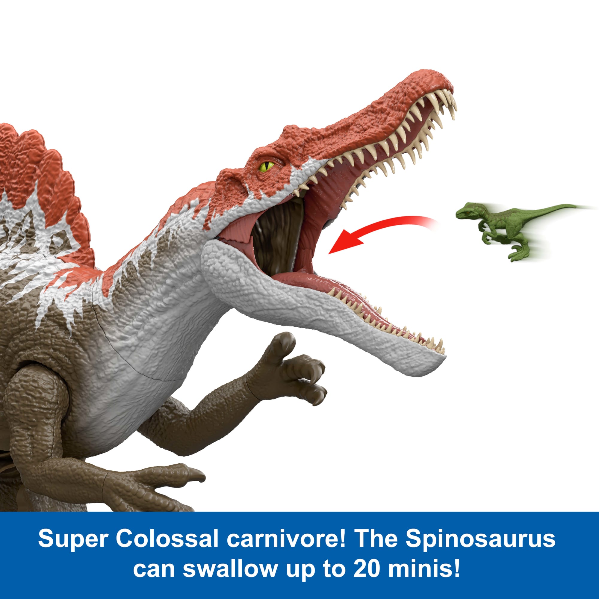 Jurassic World Super Colossal Spinosaurus Pack, 36 inch Long Dinosaur Toy & 2 Mini Figures