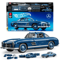 Mattel Brick Shop Hot Wheels Mercedes-Benz 300 SL Building Toy Kit (1600 Pieces), for Collectors