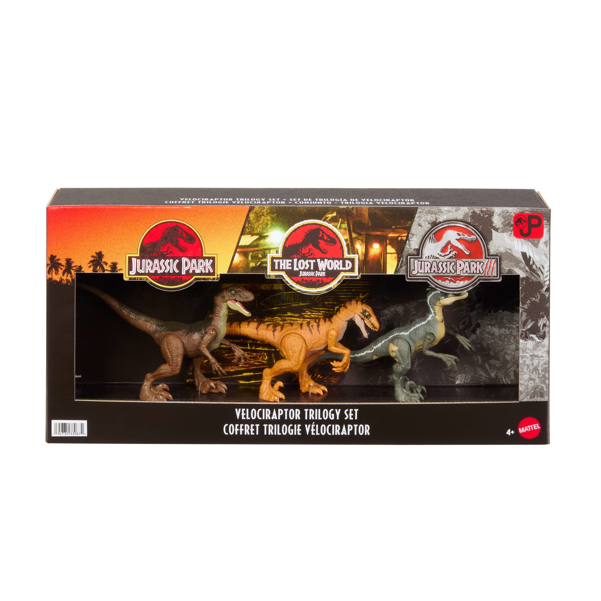 Jurassic World Jurassic Park I II And IIi Velociraptor Trilogy Set, 3 Action Figures With Attack