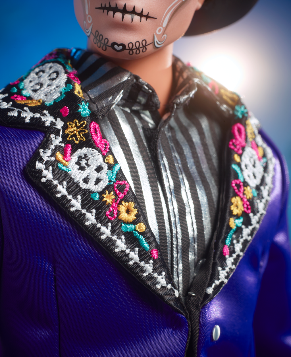 2023 Día De Muertos Ken Doll Wearing Blue Jacket And Black Hat, Barbie Signature Collectible