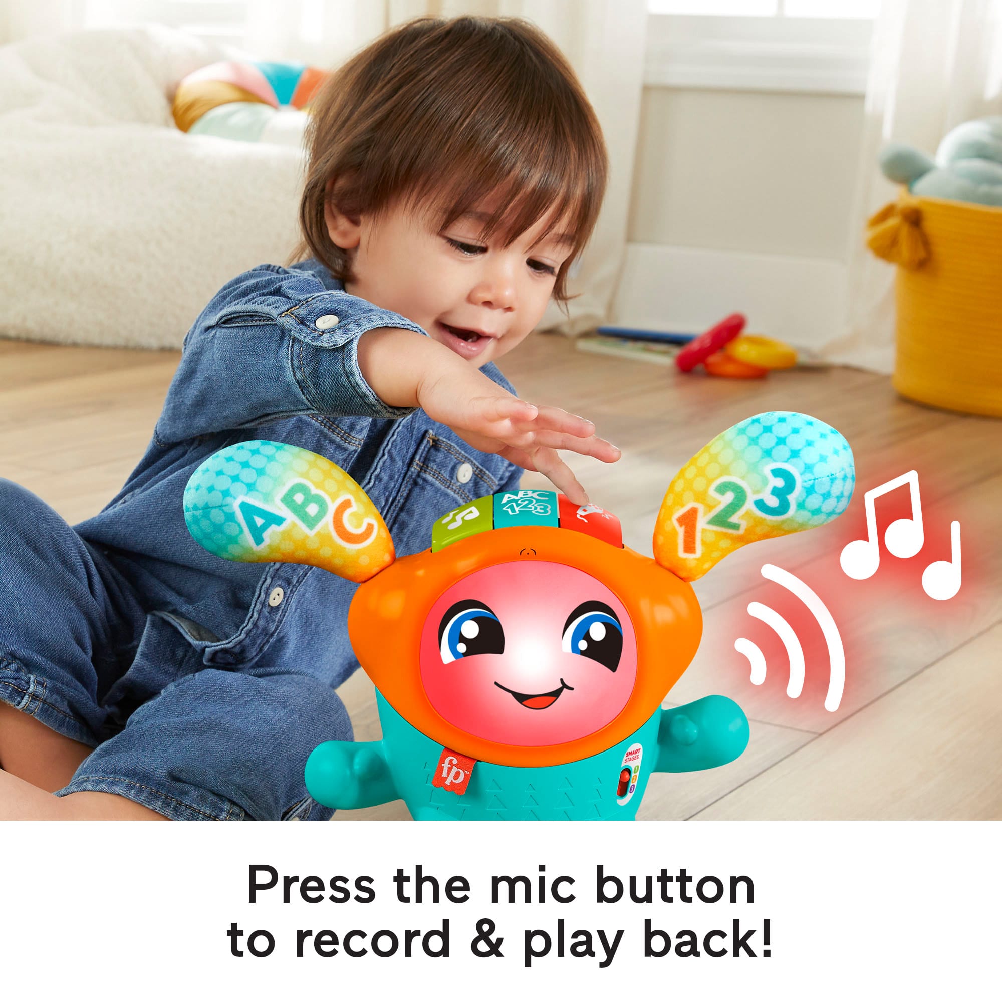 Fisher-Price DJ Bouncin’ Beats Electronic Baby & Toddler Learning Toy With Bouncing Action