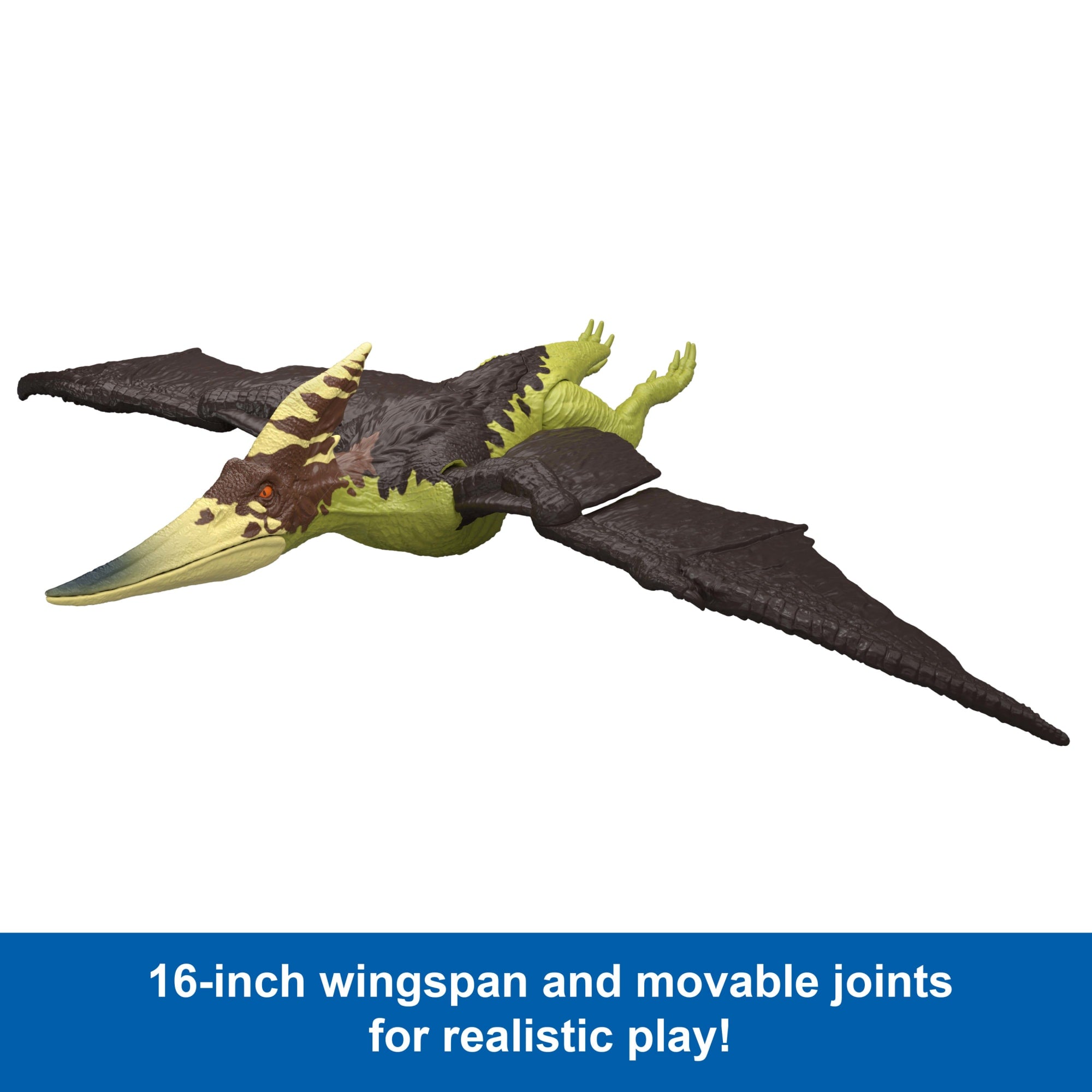 Jurassic World Wild Roar Pteranodon Dinosaur Action Figure Toy, Attack, Light & Sound, Scan Code