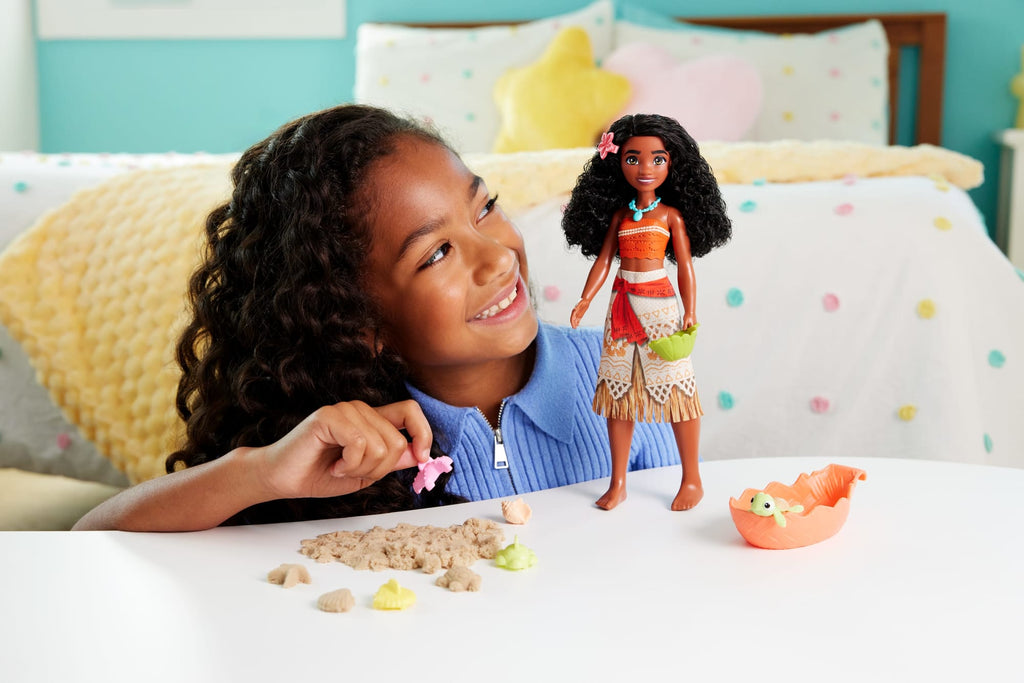 Disney Princess Ocean Friends Moana Doll With Moldable Sand, Animal Friend & 8 Accessories