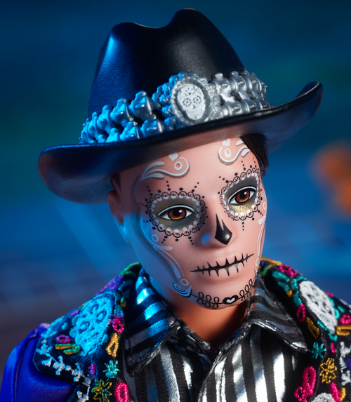 2023 Día De Muertos Ken Doll Wearing Blue Jacket And Black Hat, Barbie Signature Collectible