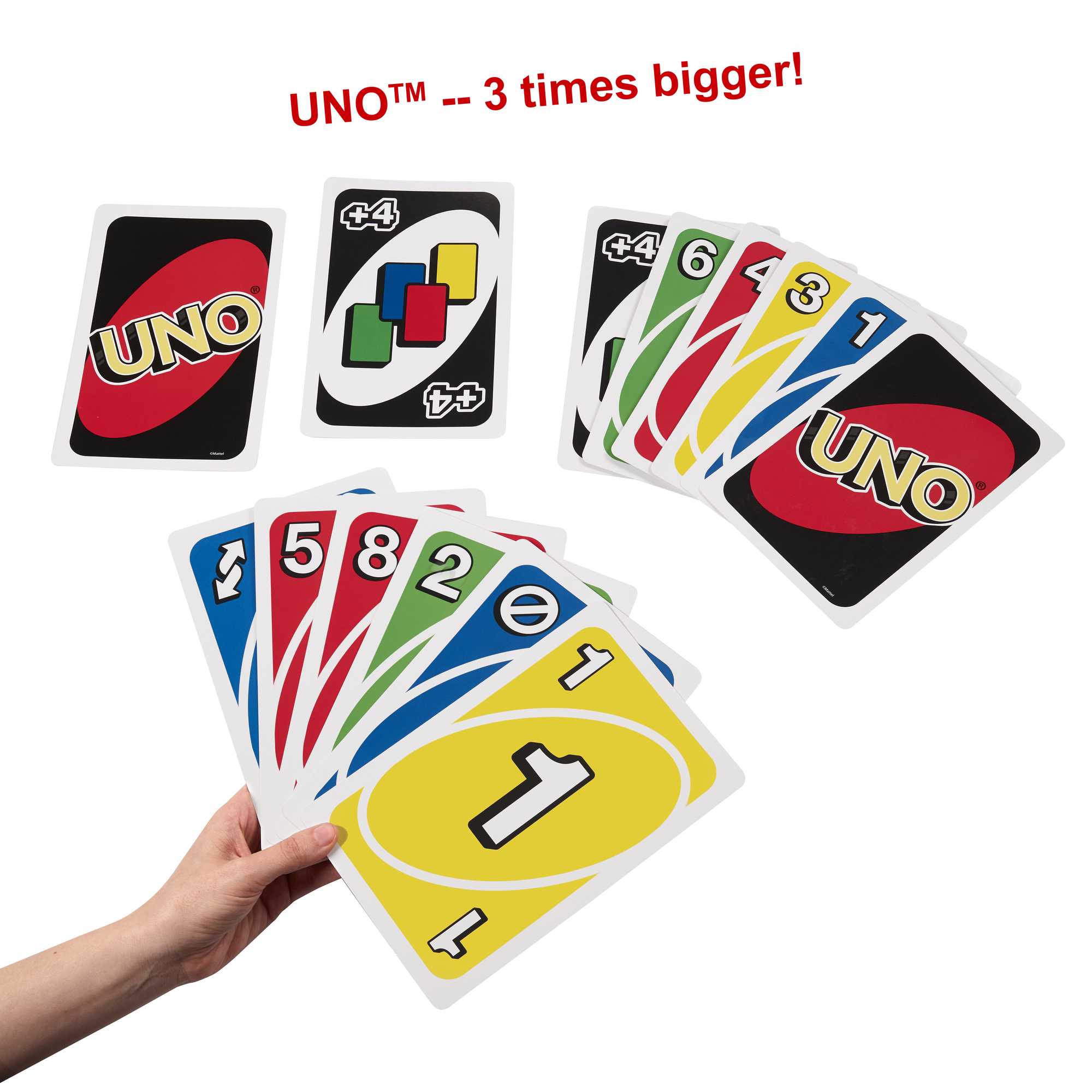 UNO Giant Sized Card Game, Game For Family Night, 108 Oversized Cards
