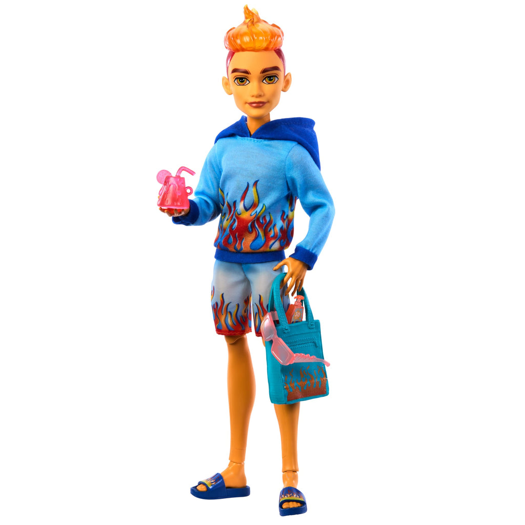 Monster High Scare-Adise Island Heath Burns Fashion Doll With Swim Trunks & Accessories
