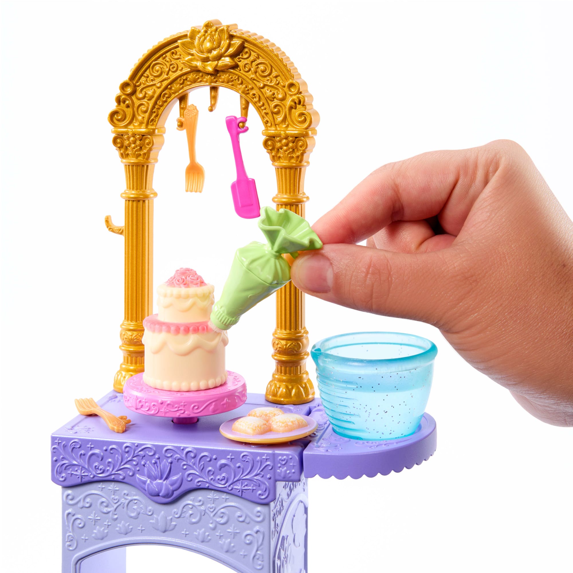 Disney Princess Enchanted Stories Tiana Pastry Set W/ Color Change Cake & 10 Accessories From Movie