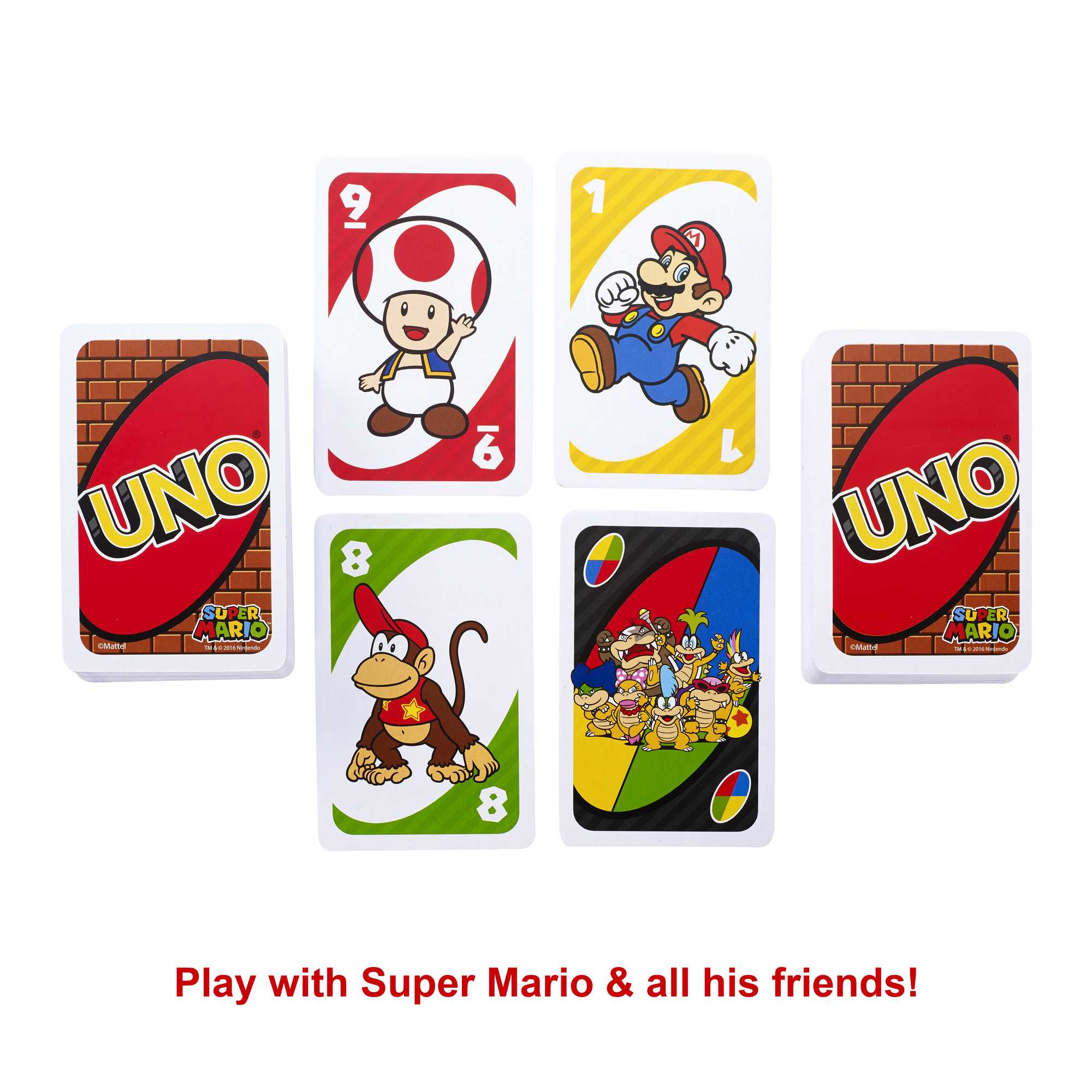 UNO Super Mario Card Game, Video Game Themed Travel Game in Collectible Storage Tin
