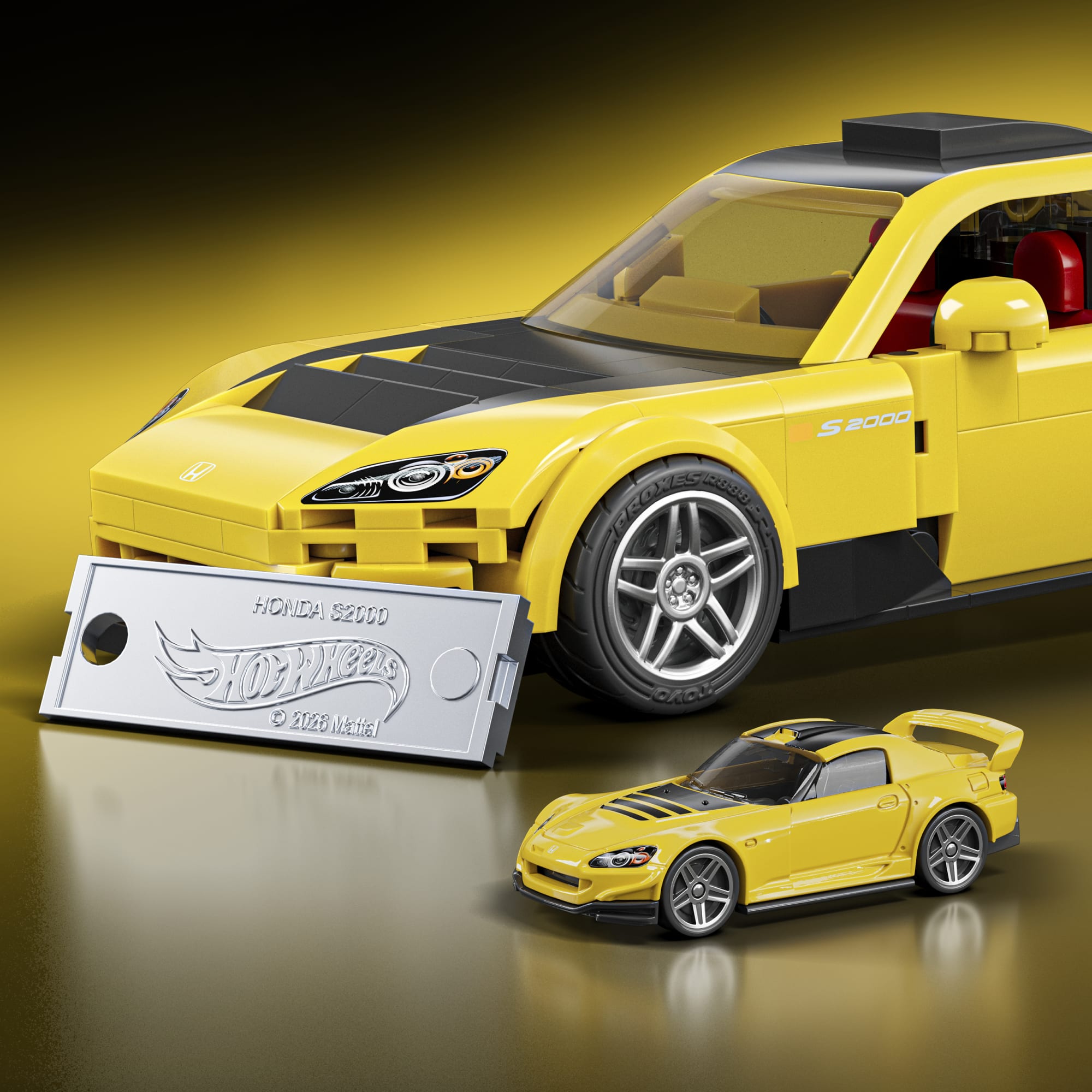 Mattel Brick Shop Hot Wheels ’07 Honda S2000 Building Toy Kit (257 Pieces), For Collectors | Mattel
