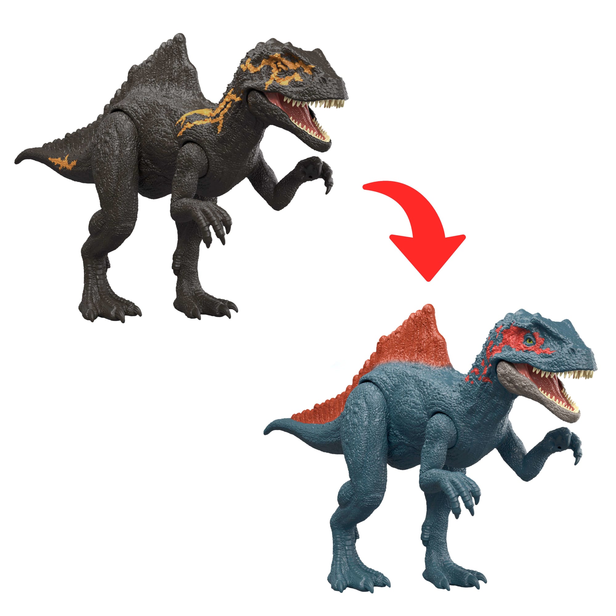 Jurassic World Dino Reveal Deluxe Dinosaur Action Figure Toys, Peel Off Color Change Play