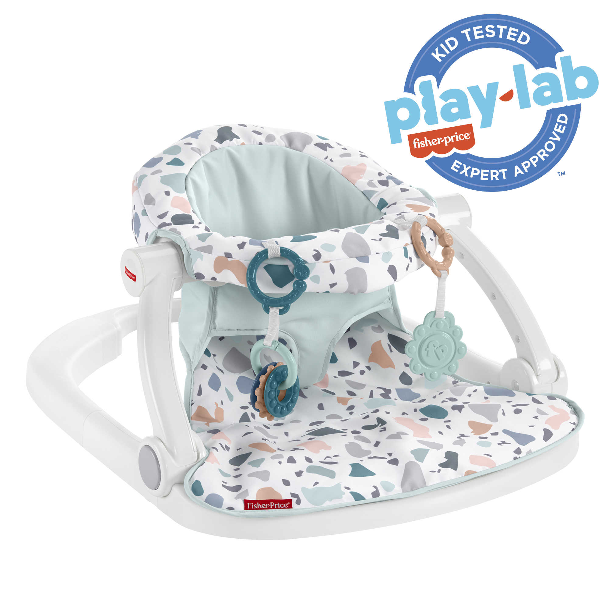 Fisher-Price Sit-Me-Up Floor Seat Portable Baby Chair With Toys, Pacific Pebble