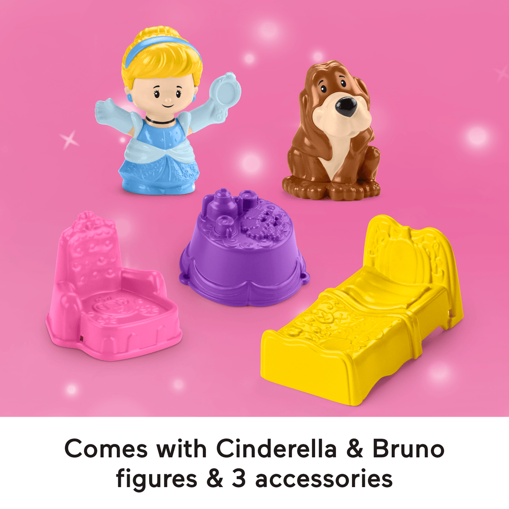 Disney Princess Cinderella On-The-Go Playset For Toddler Pretend Play, 2 Figures