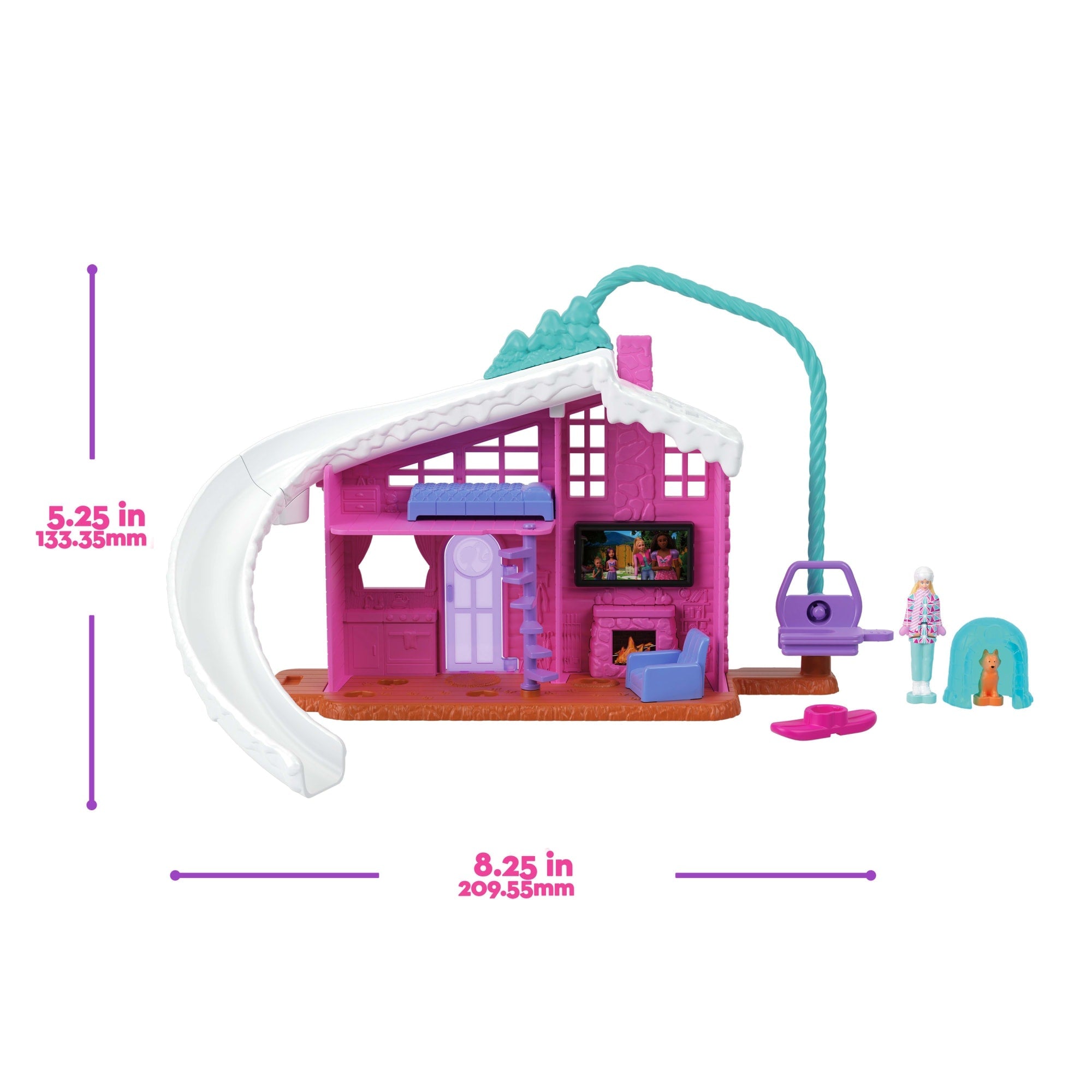 Barbie Mini Barbie Land Doll & House Set, 1.5-Inch Doll, Furniture & Accessories