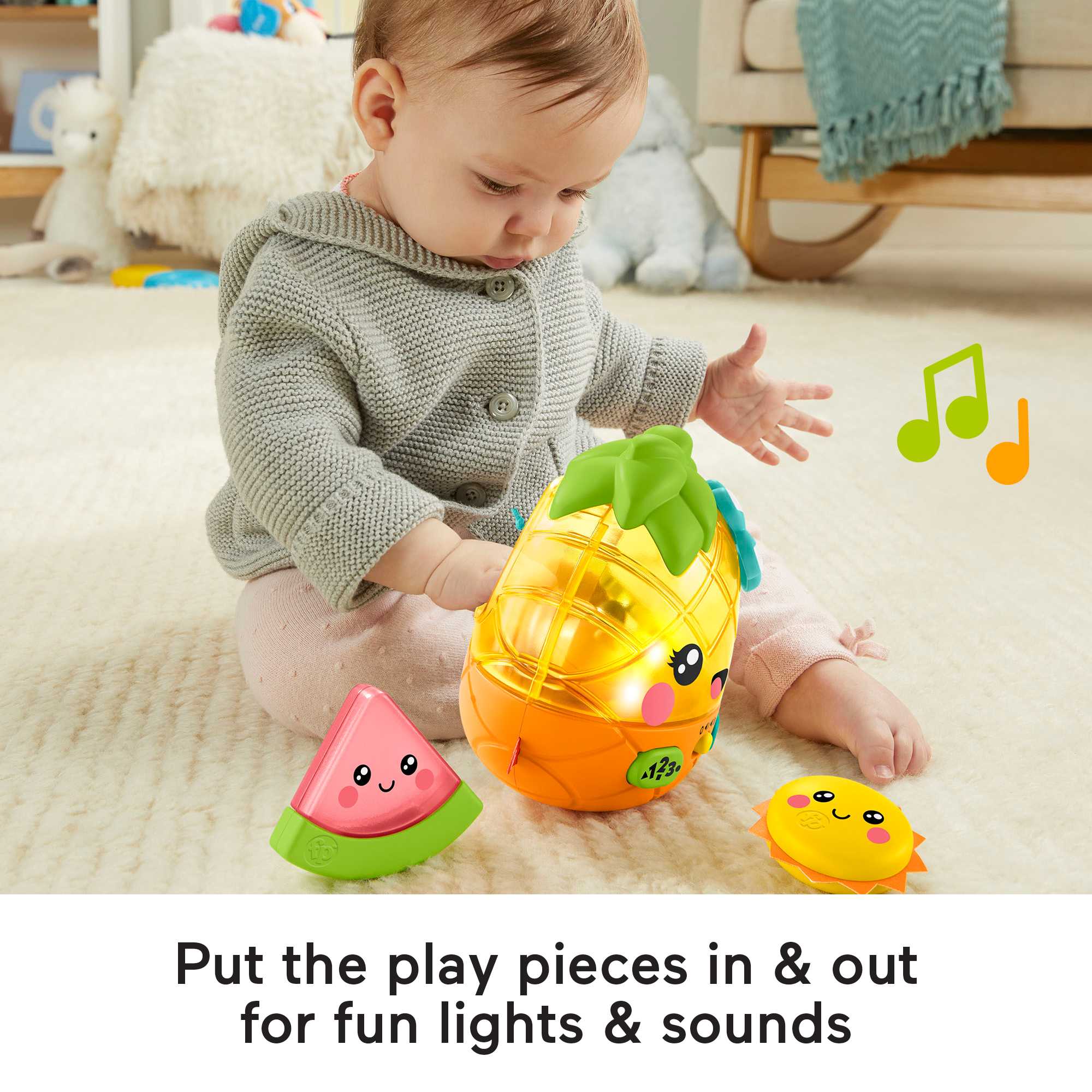 Fisher-Price Paradise Pals Magical Lights & Tunes Pineapple Baby Toy