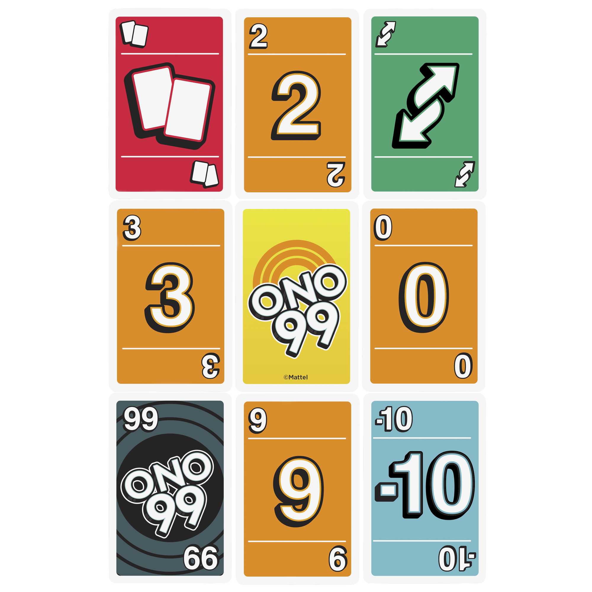 Mattel Games 3 Card Game Pack - UNO, Phase 10, Ono 99 in Storage Tin Box