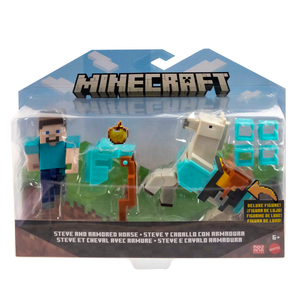 Minecraft Steve And Armored Horse Figures