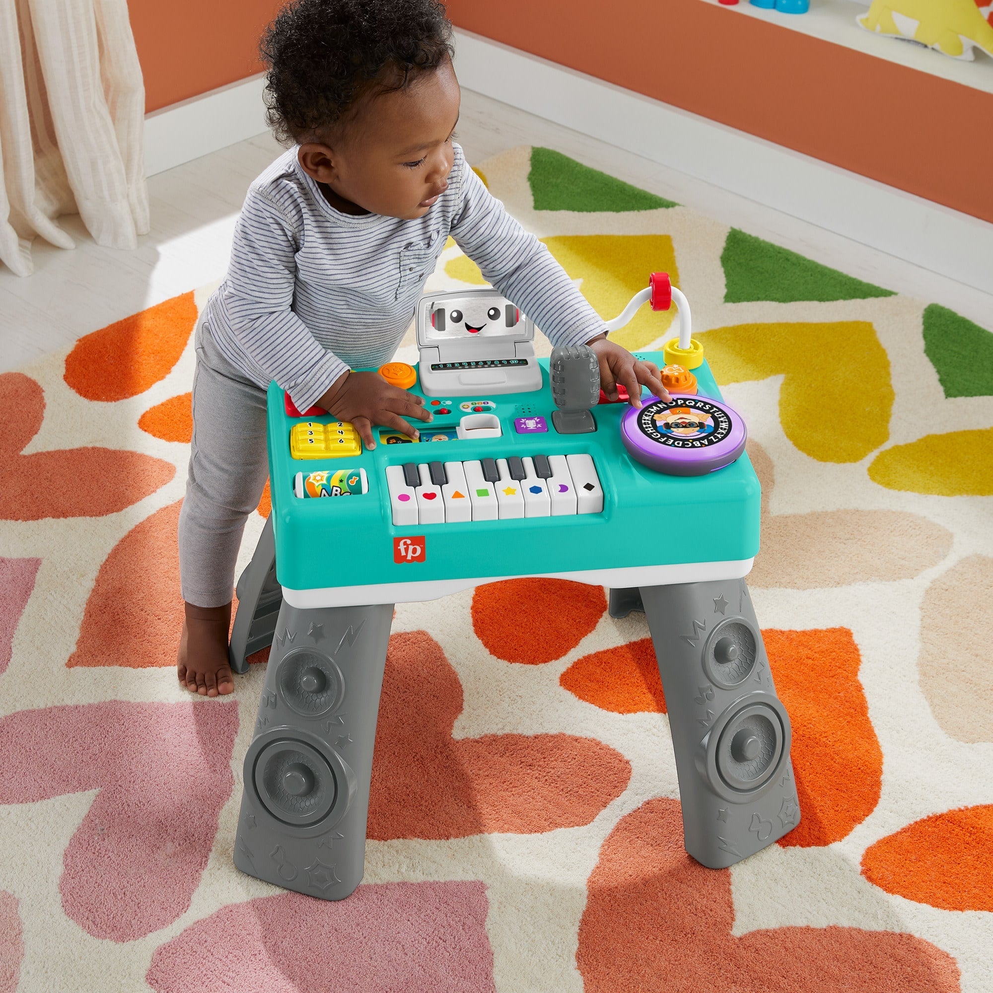 Fisher-Price Laugh & Learn Mix & Learn DJ Table Musical Learning Toy For Baby & Toddler, Multi-Language Version