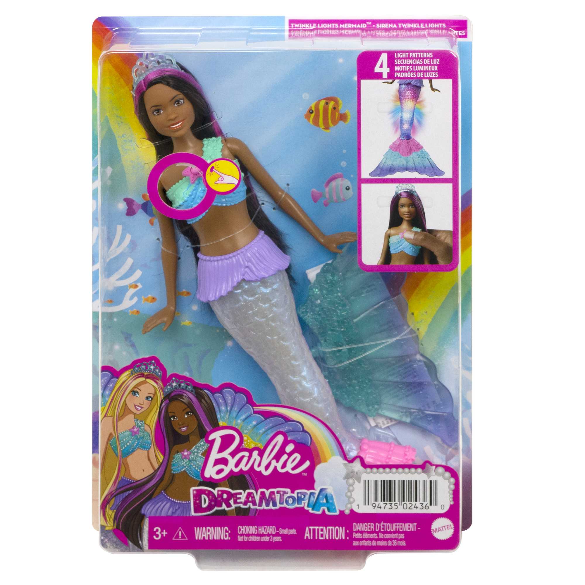 Barbie Poupée Barbie Dreamtopia Sirène Lumières Scintillantes