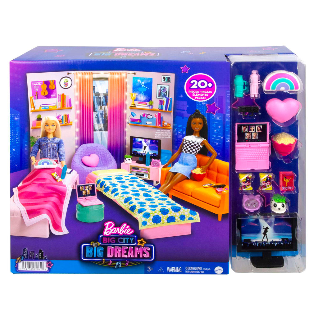 Barbie: Big City, Big Dreams Dorm Room Playset With Furniture & Accessories, 3 To 7 Years