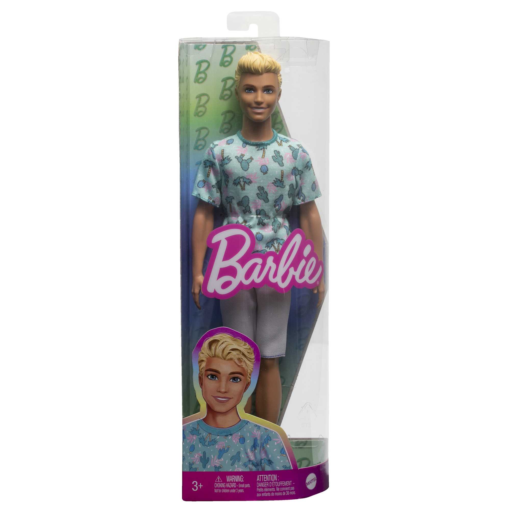 Barbie Ken Fashionistas Doll #211 With Blond Hair And Cactus Tee