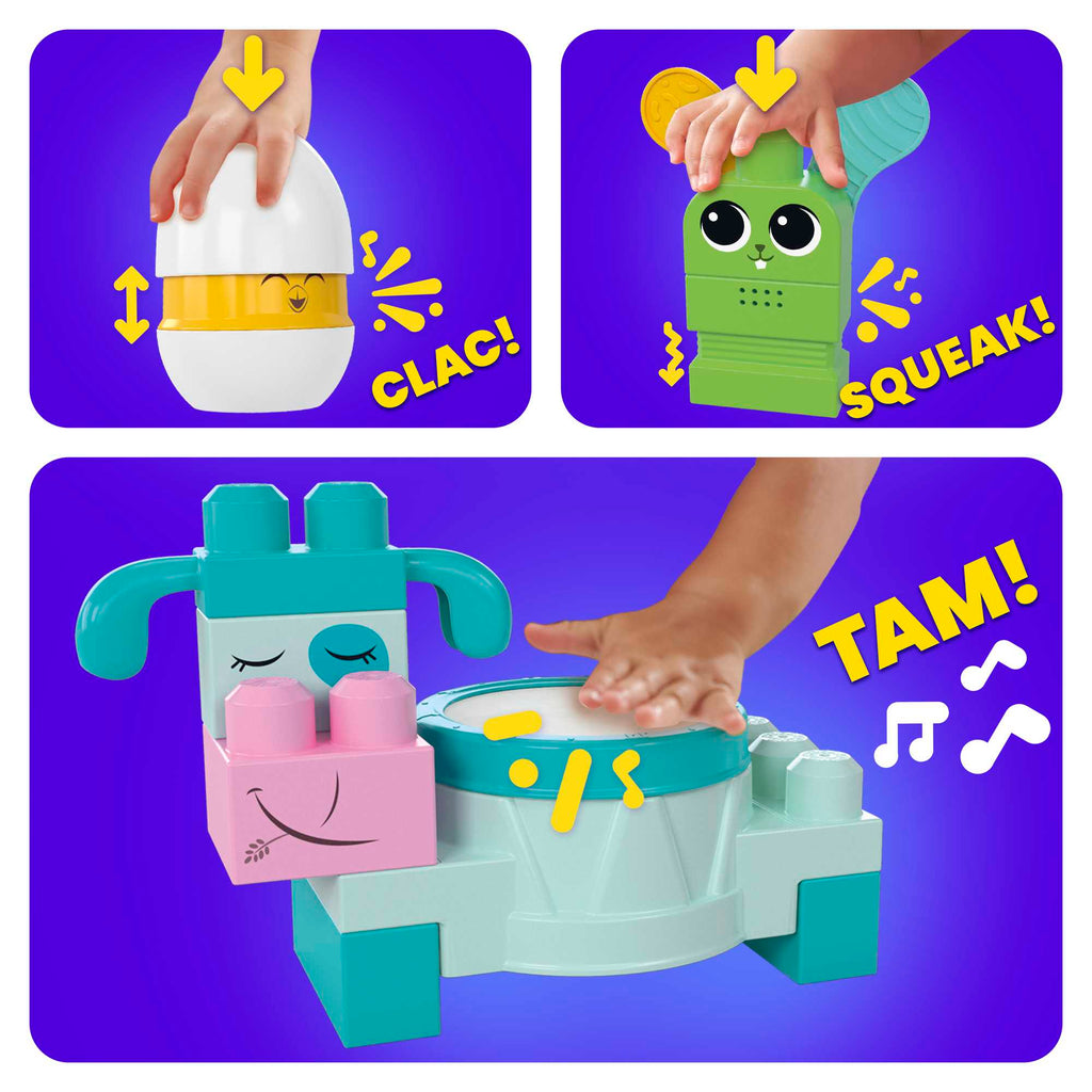 MEGA Bloks Fisher Price Musical Farm Band Sensory Block Toy (45 Pieces) For Toddler