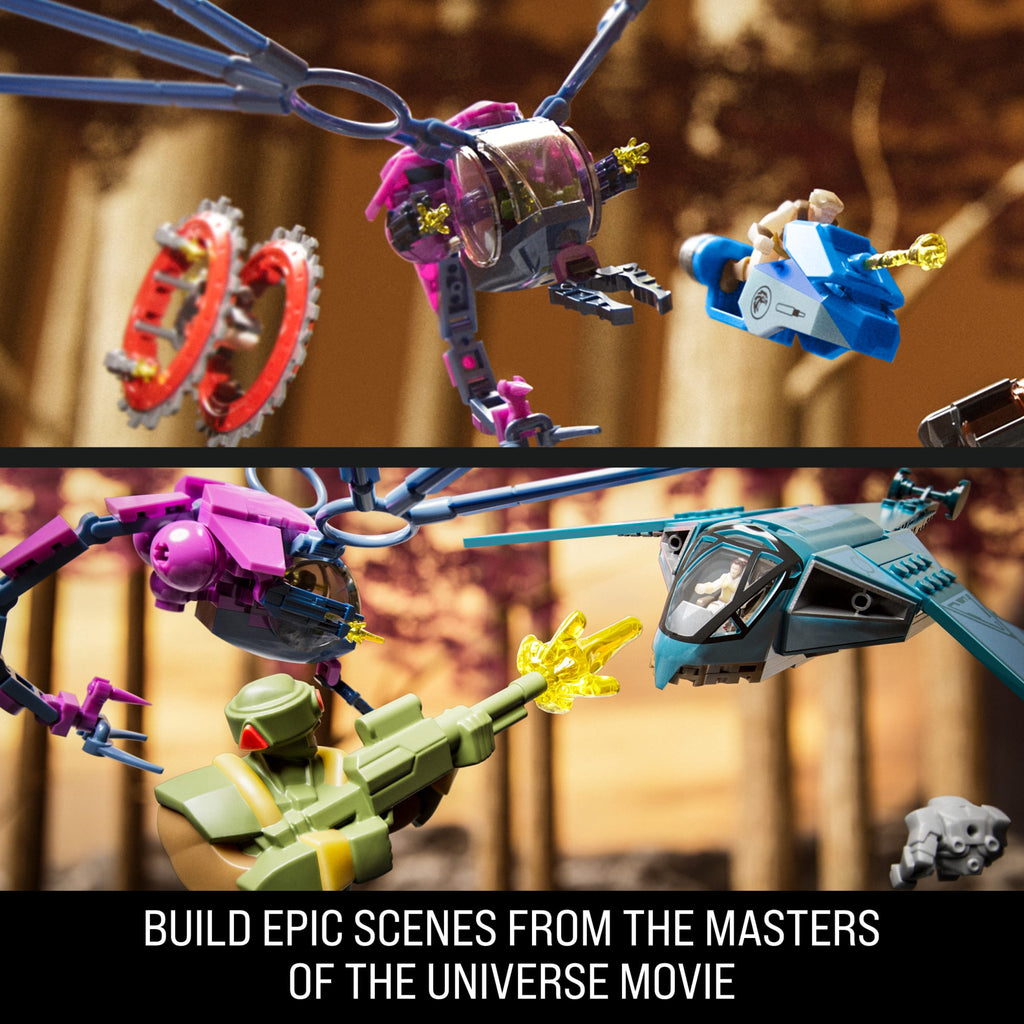 Mattel Brick Shop Masters Of The Universe Eternia Flight Fight Building Toy Kit (411 Pieces), For Collectors