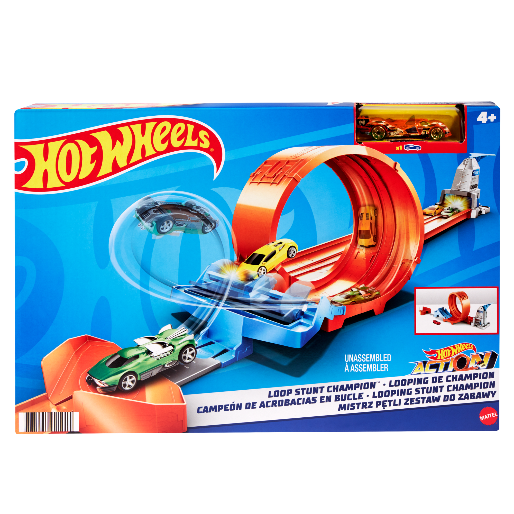 Hot Wheels Loop Stunt Champion Track Set For Kids 4 Years Old & Older