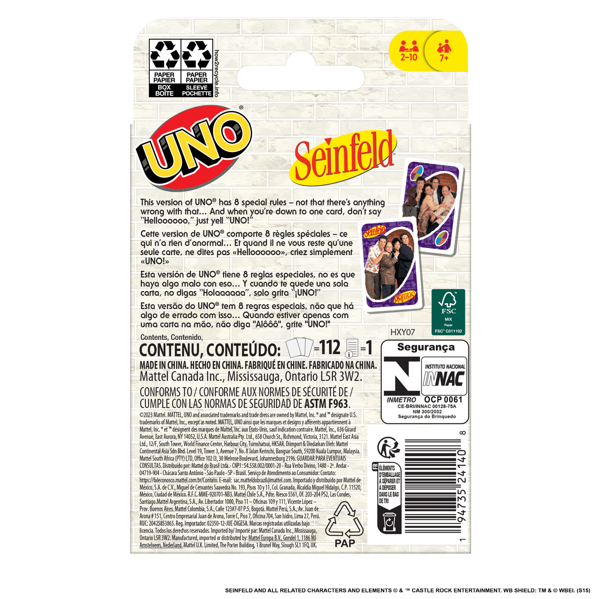 UNO Seinfeld Card Game