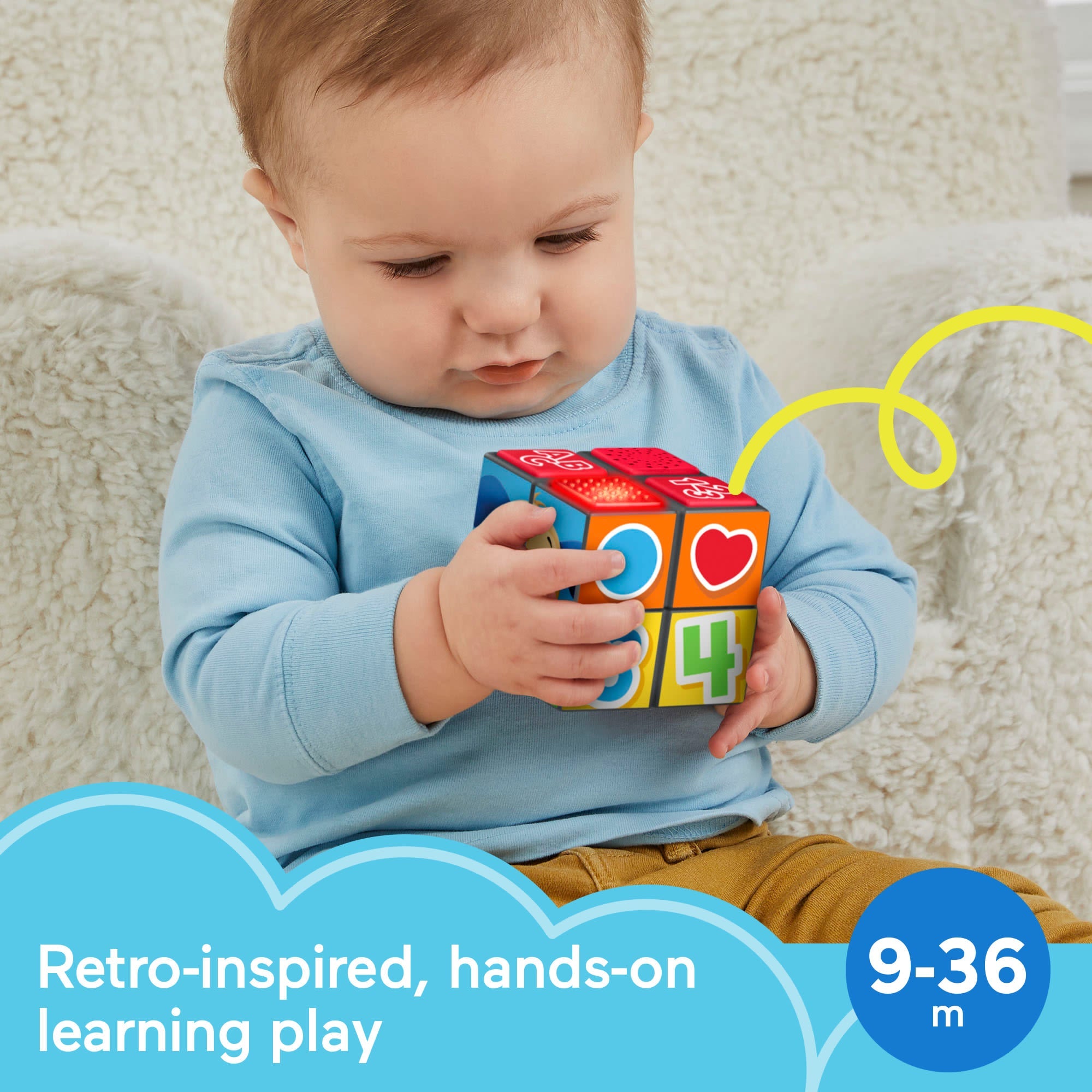 Fisher-Price Baby Learning Toy With Lights And Fine Motor Activities, Puppy's Activity Cube