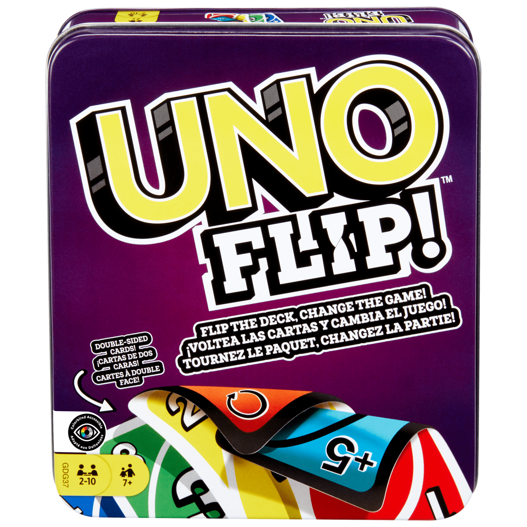 UNO Flip! Card Game For Kids, Adults & Family Night in Collectible Storage Tin