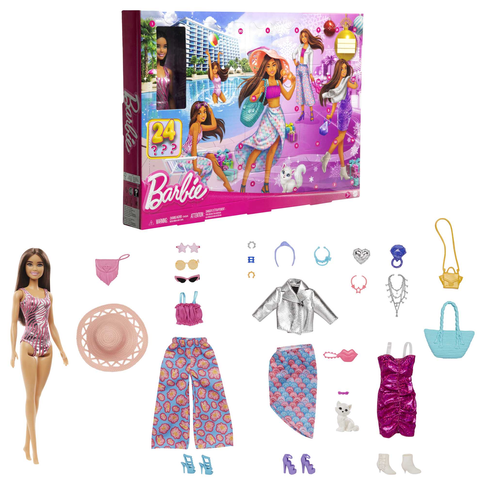 Barbie Doll And Fashion Advent Calendar, 24 Clothing And Accessory Surprises