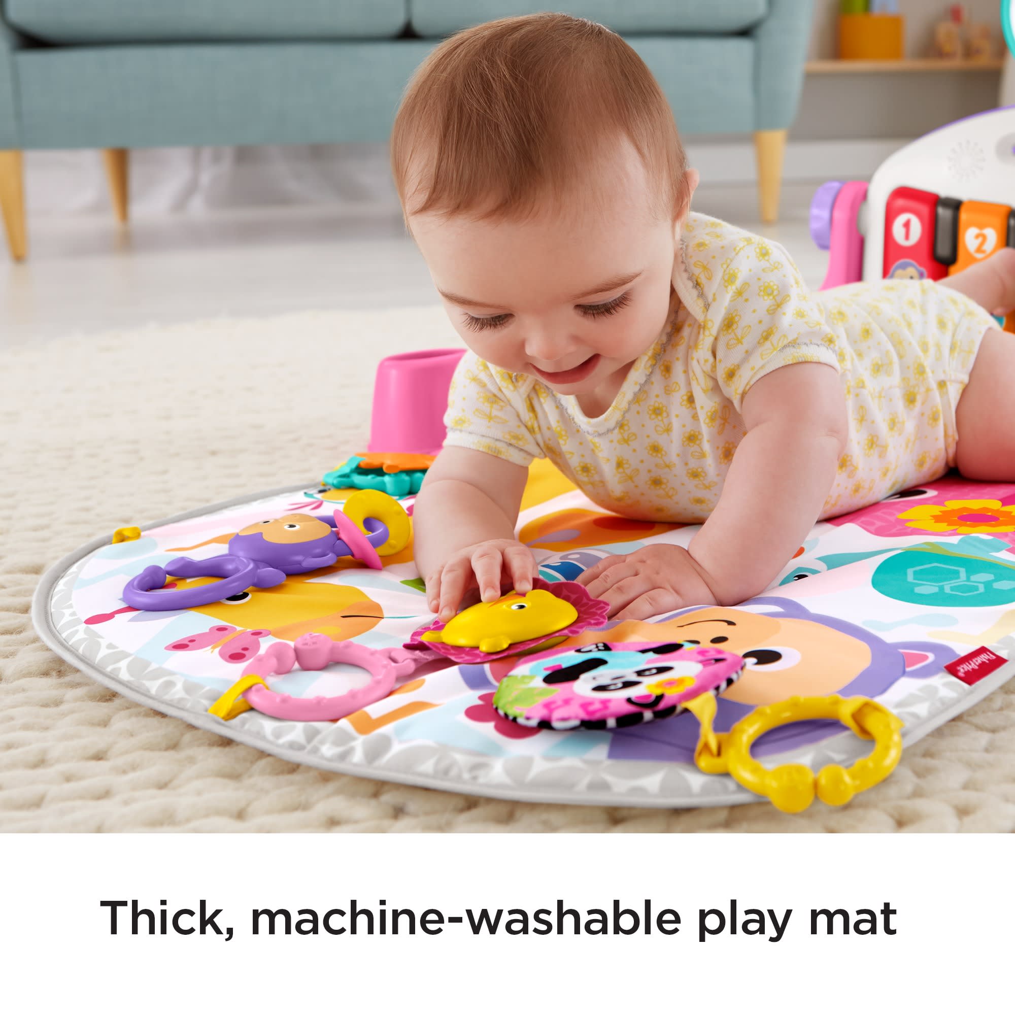 Fisher-Price Deluxe Kick & Play Piano Gym - Pink - English Version