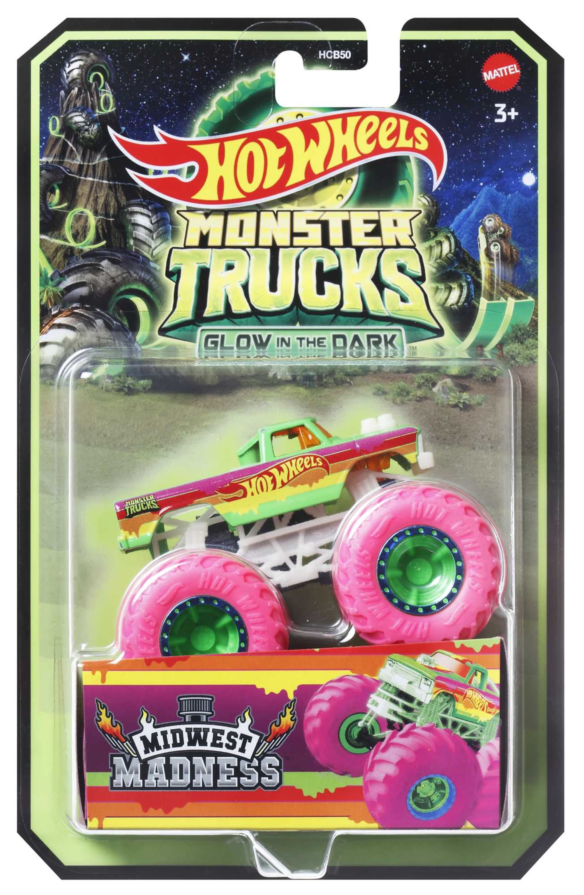 Hot Wheels Monster Trucks Die-Cast 1:64 Scale Toy Truck That Glows in The Dark