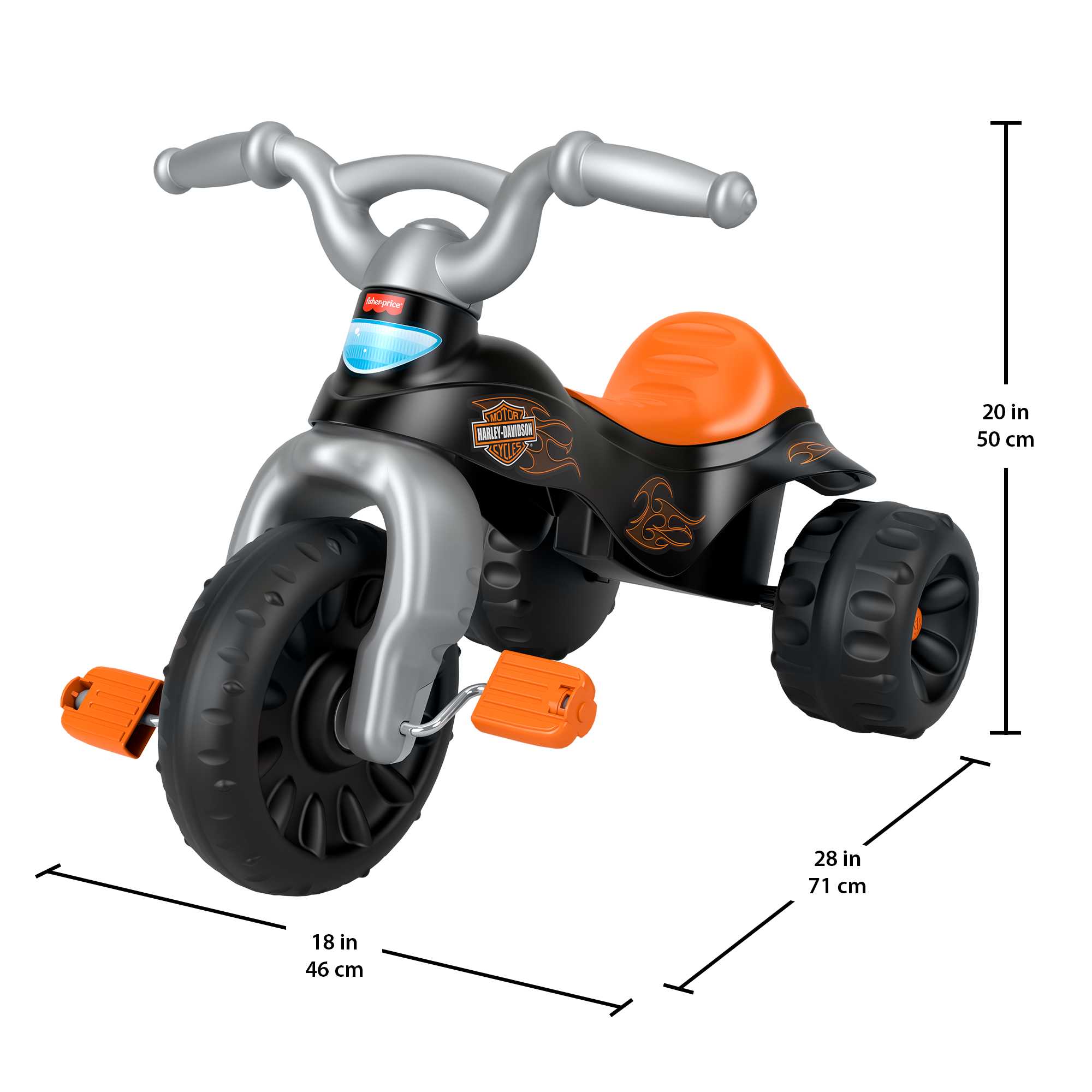 Fisher-Price Harley-Davidson Tough Trike Toddler Tricycle With Handlebar Grips